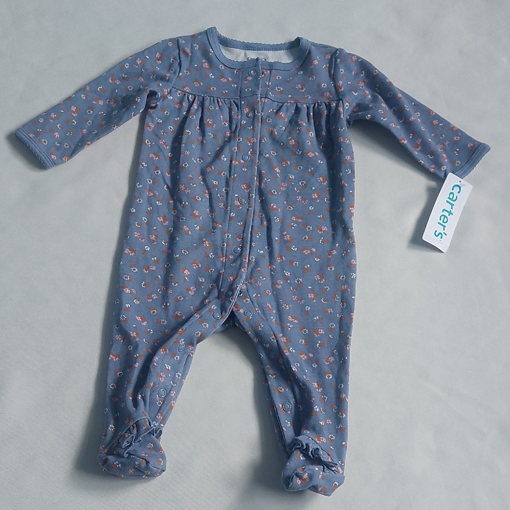 Carter's Blue and Pink‎ Footie One Pieces 6 Months